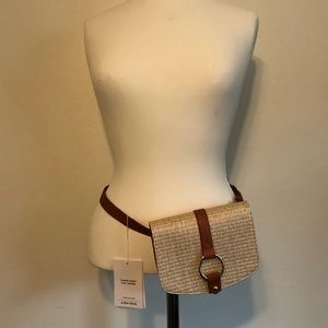 NWT & Other Stories Leather Woven Waist Belt Bag